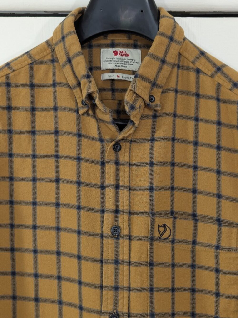Fjallraven Ovik Flannel Button Down Plaid Shirt